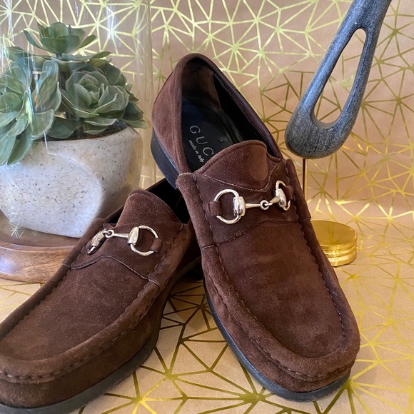 Gucci Other - Vintage Gucci Horsebit Brown Suede Loafers/Slip On